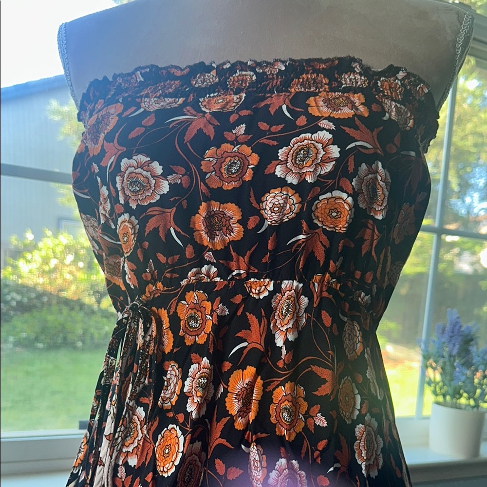 Strapless Floral Dress
